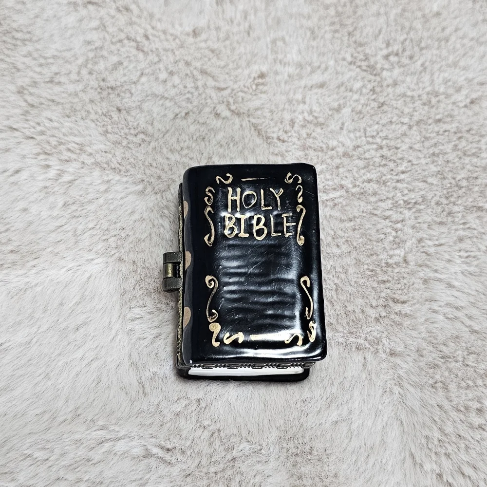 Black and Gold Miniature Holy Bible Locket